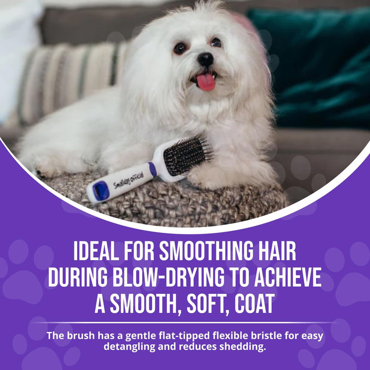 , Smooth It Out Brush for Smoothing Fur and Lifting Hair Debris on Small Dogs, and Toy Breed Dogs - Pain Free Grooming