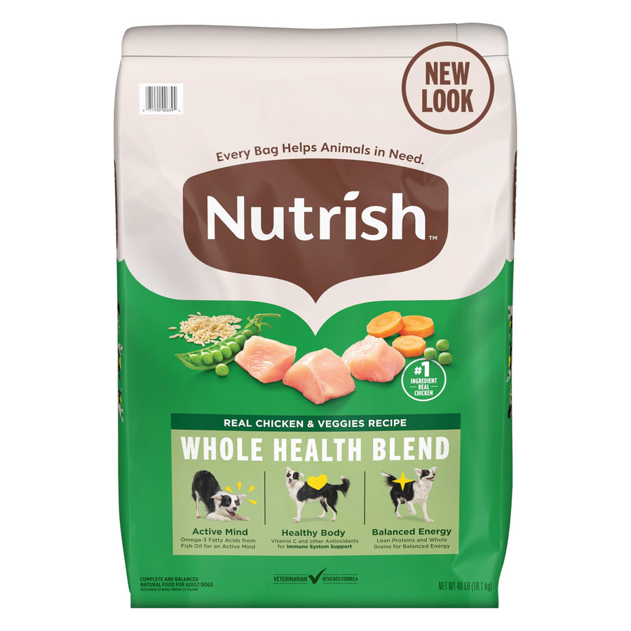 Real Chicken & Veggies Recipe Whole Health Blend Dry Dog Food, 40 lb. Bag, Packaging May Vary (Rachael Ray)
