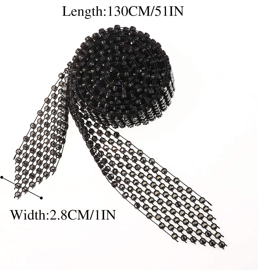 Rhinestone Neck Tie Gift for Women Black