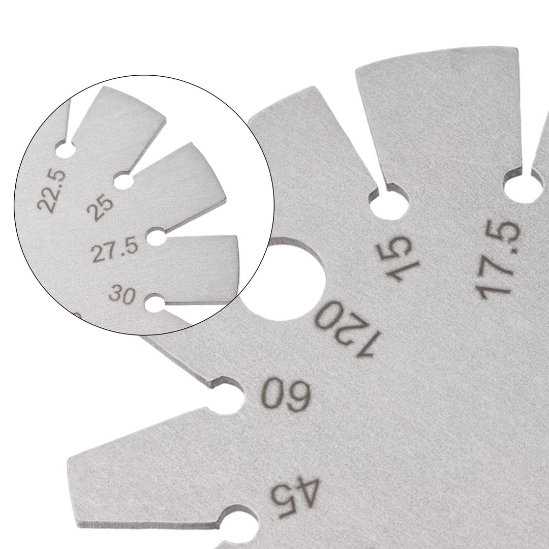 2 Pack Stainless Steel Bevel Gauge, Axe Angle Gauge Round Shape Knife Angle Range 15°-120° Gage Tools