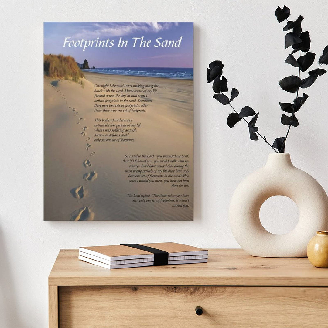 Kuroseha Footprints in The Sand Poem Paintings Print Ca