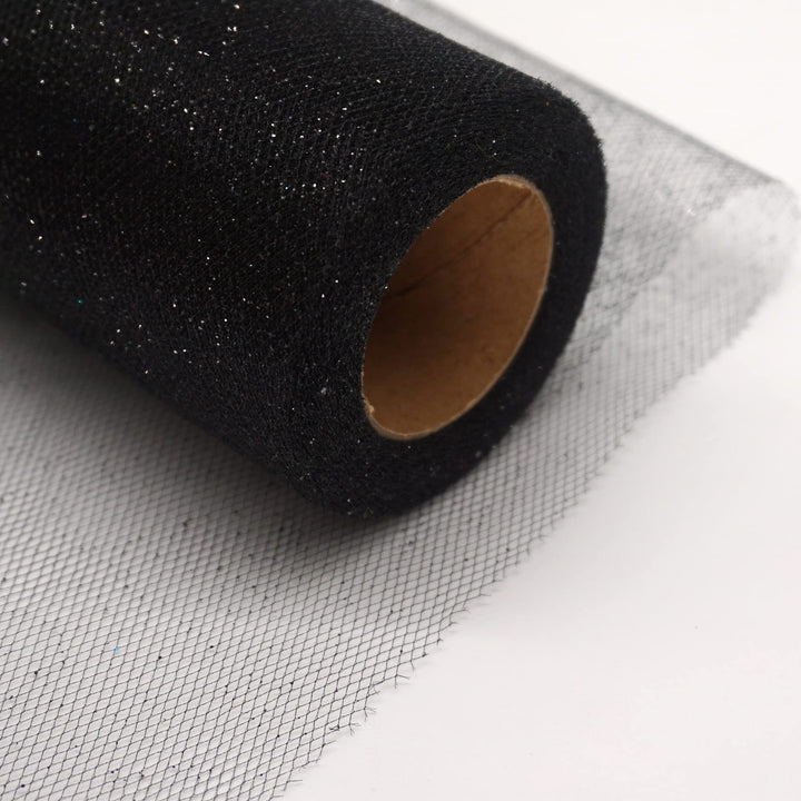 Sliver Glitter Tulle Rolls, 6 Inch by 25 Yards Sparkle 