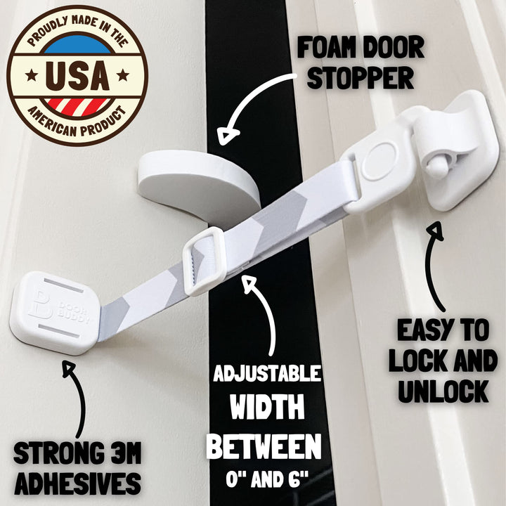 Cat Door Latch &amp; Cat Door Stopper. Adjustable Door Strap for Cats to Dog Proof &amp; Keep Dog Out of Litter Box &amp; Cat Feeder. Simpler Pet &amp; Cat Gate Alternative. No Cut Cat Door Interior Door