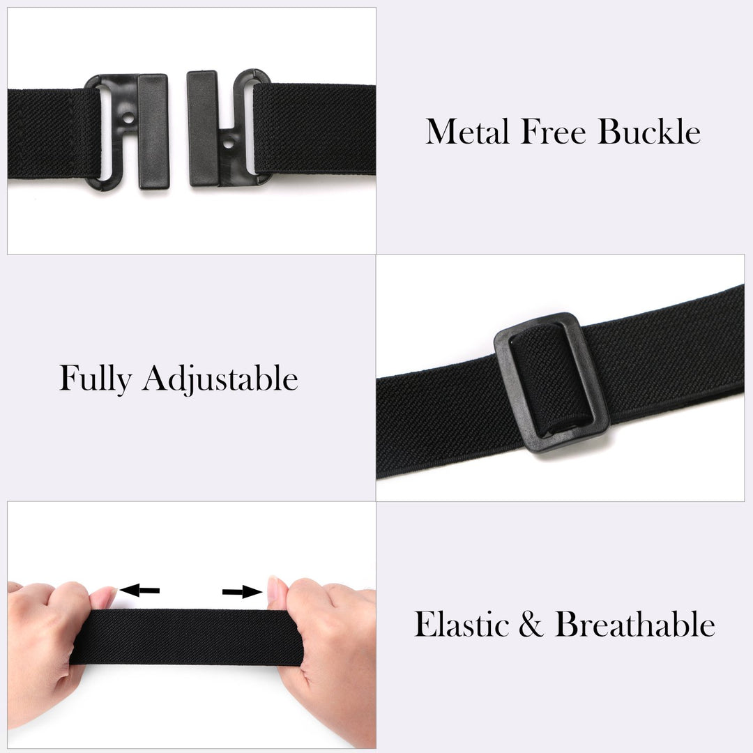 Invisible Belt for Women Black Stretch No Show Belt Adjustable for Dress Jeans Pants