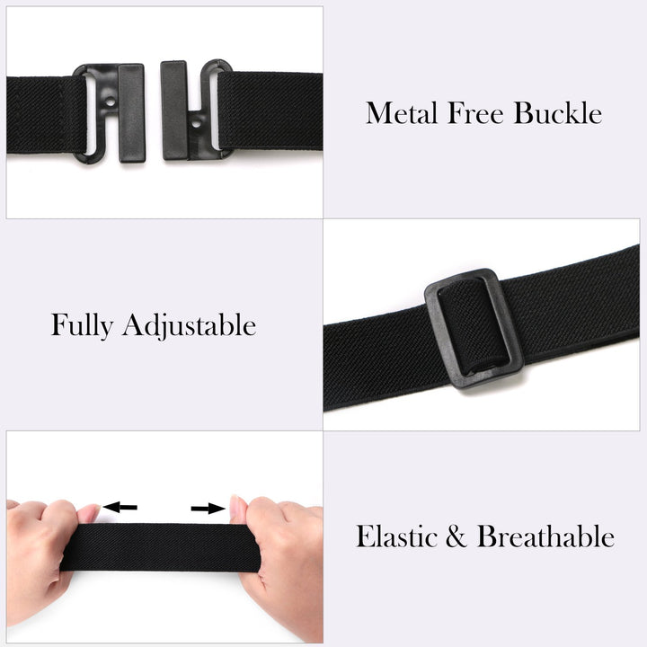 Invisible Belt for Women Black Stretch No Show Belt Adjustable for Dress Jeans Pants