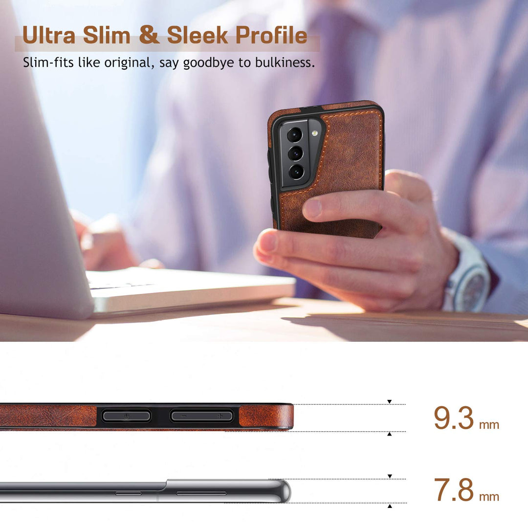 LOHASIC for Galaxy S21 Case 5G, Premium Leather Luxury 