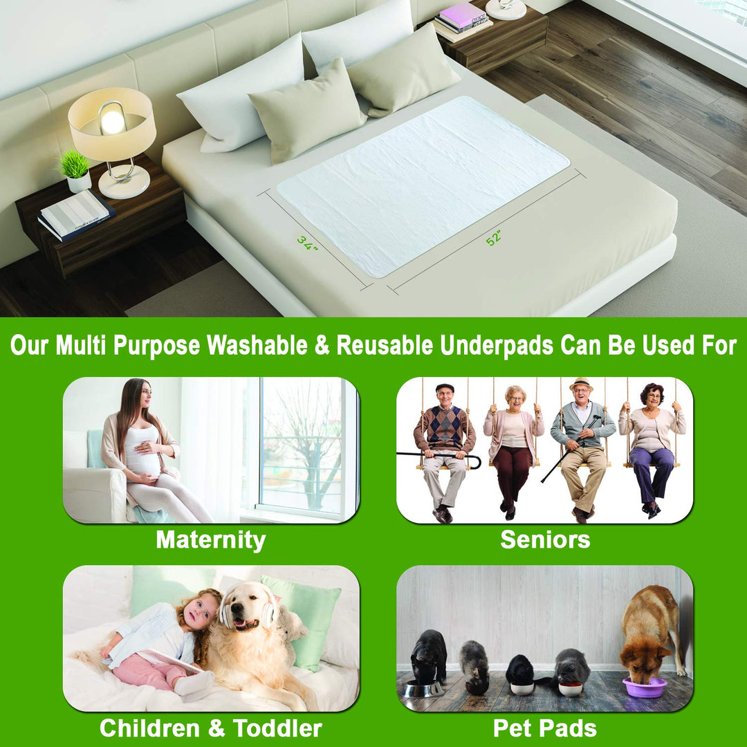 Premium Quality Bed Pad Quilted Waterproof Reusable and Washable 34 X 52