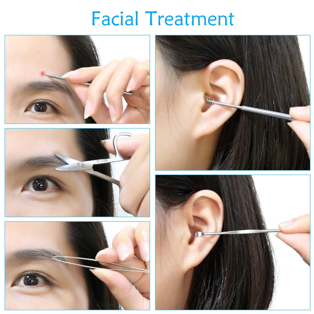 Manicure Set Pedicure Kit Nail Kit-19 in 1 Stainless Steel Manicure Kit, Professional Grooming Kits, Nail Care Kit with Luxurious Travel Case (Black)