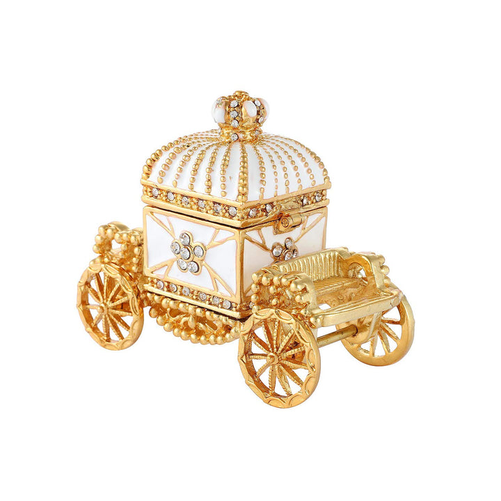 Enameled Royal Carriage Style Trinket Box Hinged, Unique Gift for Family