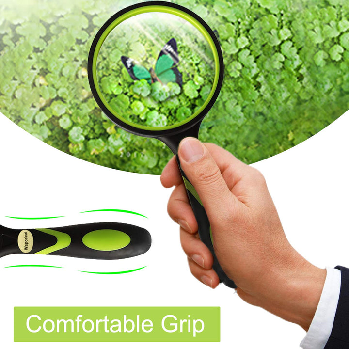 Wapodeai Shatterproof Magnifying Glass 4X Handheld Read