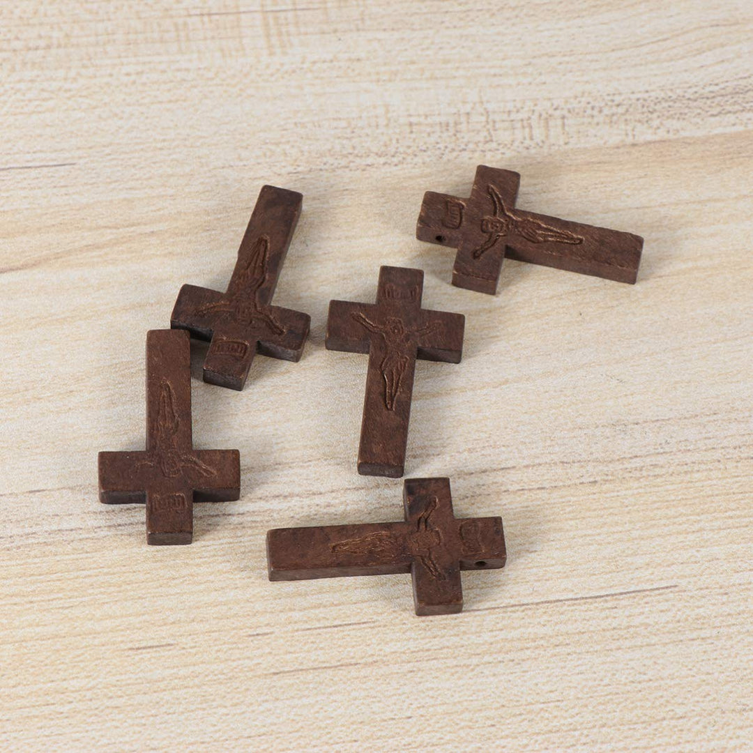 BESPORTBLE 70pcs Wooden Cross Wood Cross Pendant DIY Cr