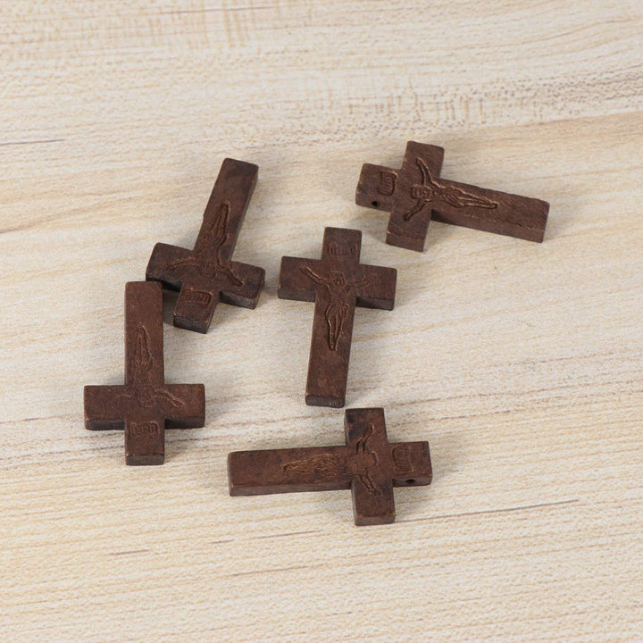 BESPORTBLE 70pcs Wooden Cross Wood Cross Pendant DIY Cr