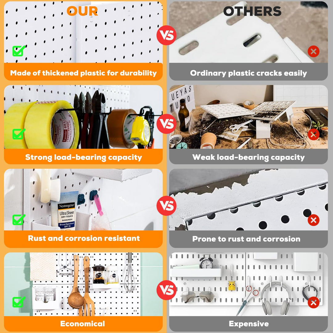 6Pcs Pegboard, Peg Board, Pegboard Wall Organizer, Moun