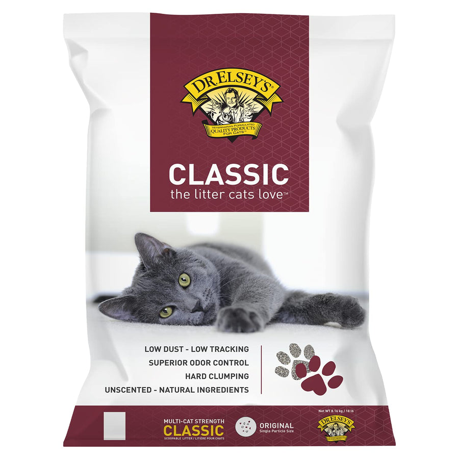 Cat Litter - Unscented Cat Litter w/ Natural Ingredients - Low Dust Superior Odor Control Cat Litter - Hard Clumping Moisture Absorbing Clay Multi Cat Litter (For Adult Cats - 18lbs)