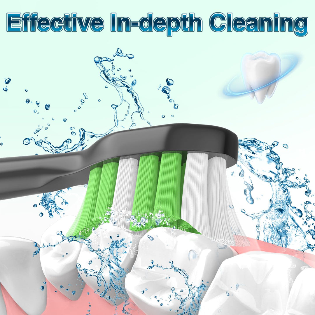 Aoremon Replacement Heads for Sonicare Philips Electric Toothbrush, Black Brush Heads Compatible with Sonicare All Snap-on Toothbrush Modle,10PCS