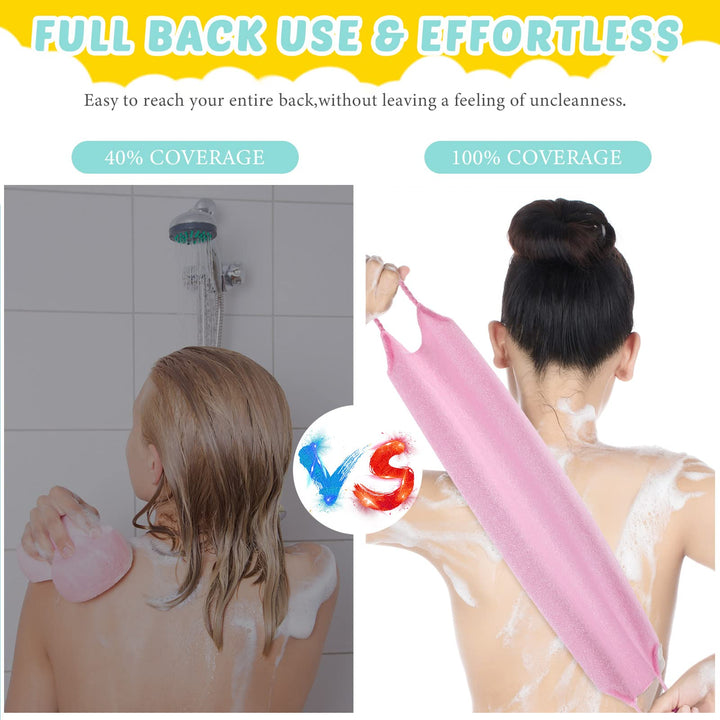 3 Pack Exfoliating Back Scrubber with Handles Exfoliati