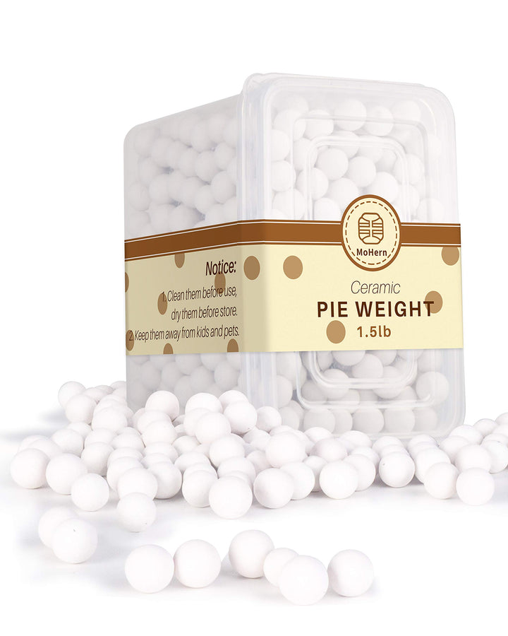Pie Weights for Baking, 1.5LB Ceramic Pie Crust Weights, 10mm Reusable Baking Beans with A Storage Box