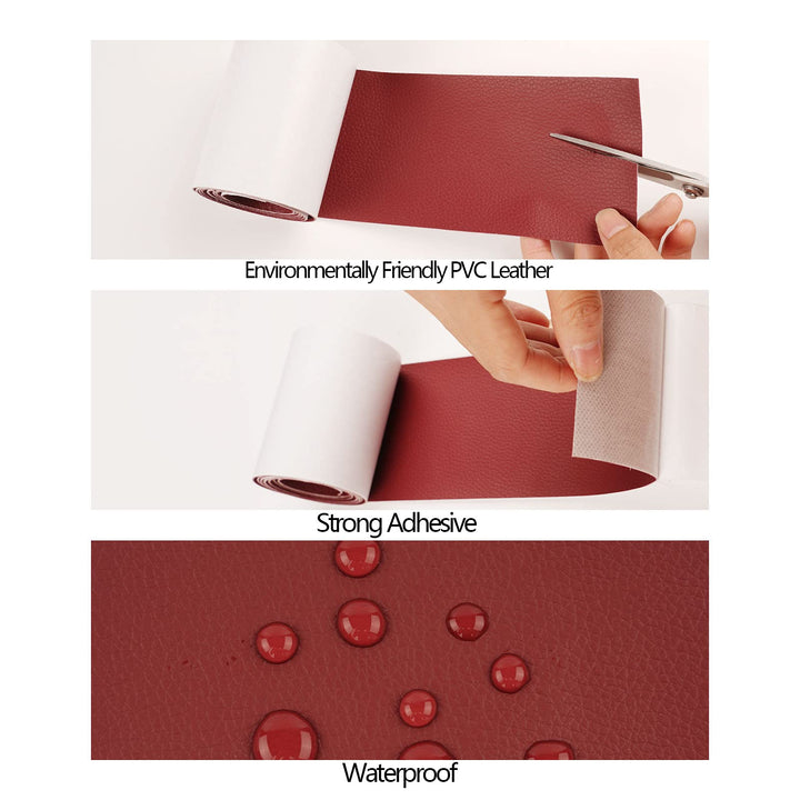 Leather Repair Tape, 3×60 inch DIY Self-Adhesive Leather Repair Patch for Sofas, Car Seats, Coach, Leather Chair, Wallet, Suitcases, Jackets (Dark Coffee)