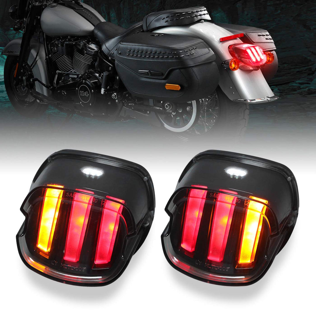 DOT Approved Led Tail Light for Motorcycle [Rear Taillights with Turn Signal] Brake Running Light Compatible with Sportster Dyna Softail Touring Road Glide Road King