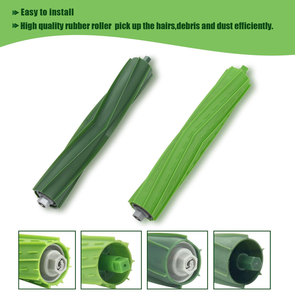 2 Set Replacement Rubber Brush Compatible for iRobot Roomba E Series E5 E6 j Series j5 j6 j7 j8 i Series i7 i7+ i7 Plus i1 i1+ i3 i3+ i4 i4+ i6 i6+ i8 i8 Plus Vacuum Cleaner