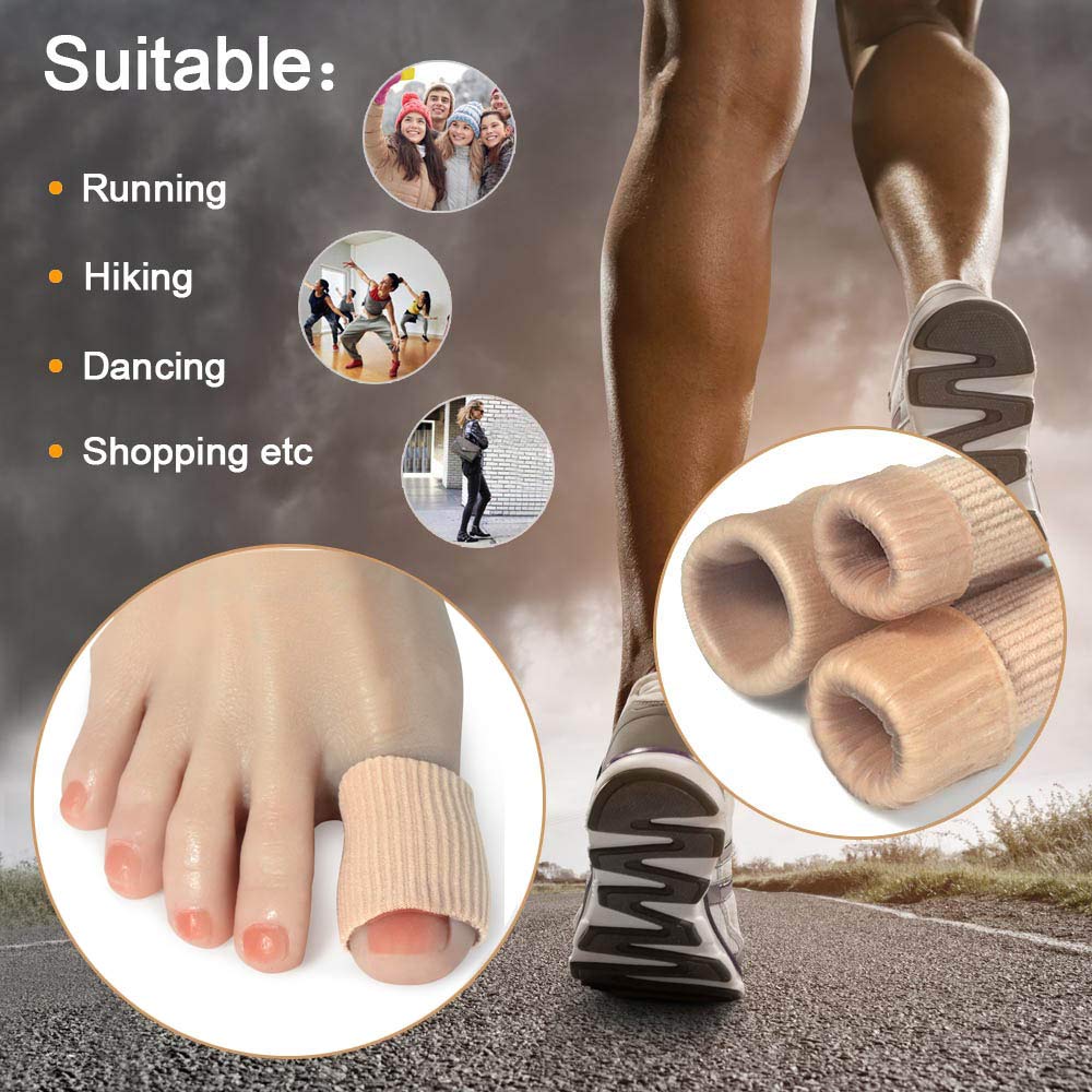 Cuttable Toe Tubes Sleeves 5 Pack, Made of Elastic Fabr