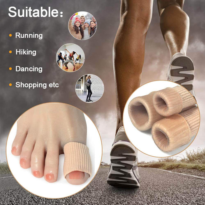 Cuttable Toe Tubes Sleeves 5 Pack, Made of Elastic Fabr
