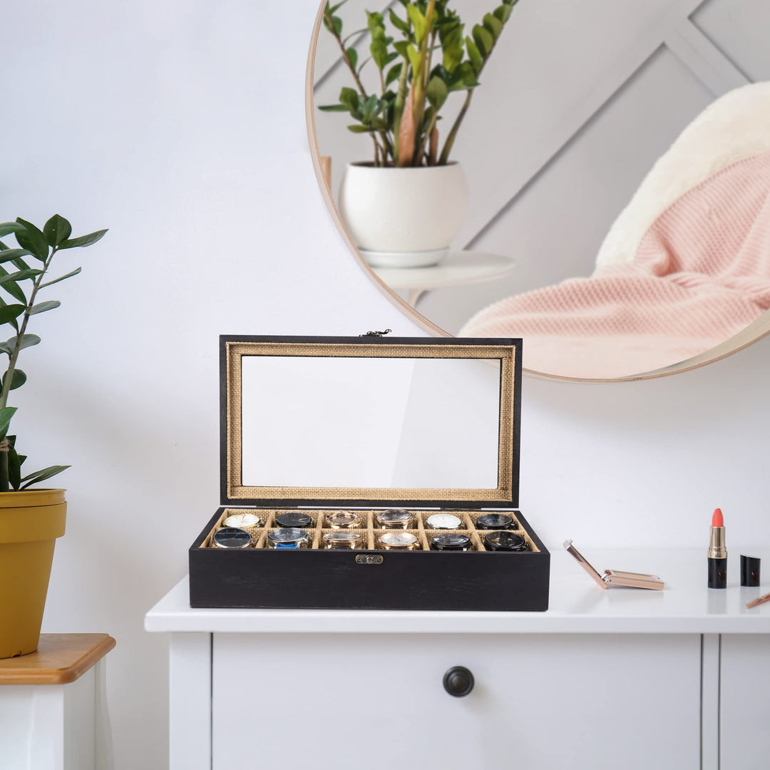 SRIWATANA Watch Box, Watch Case Organizer for Men Women
