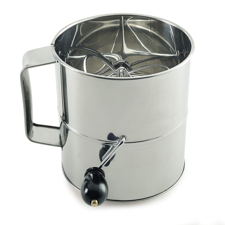 Norpro Polished 8-Cup Stainless Steel Hand Crank Sifter