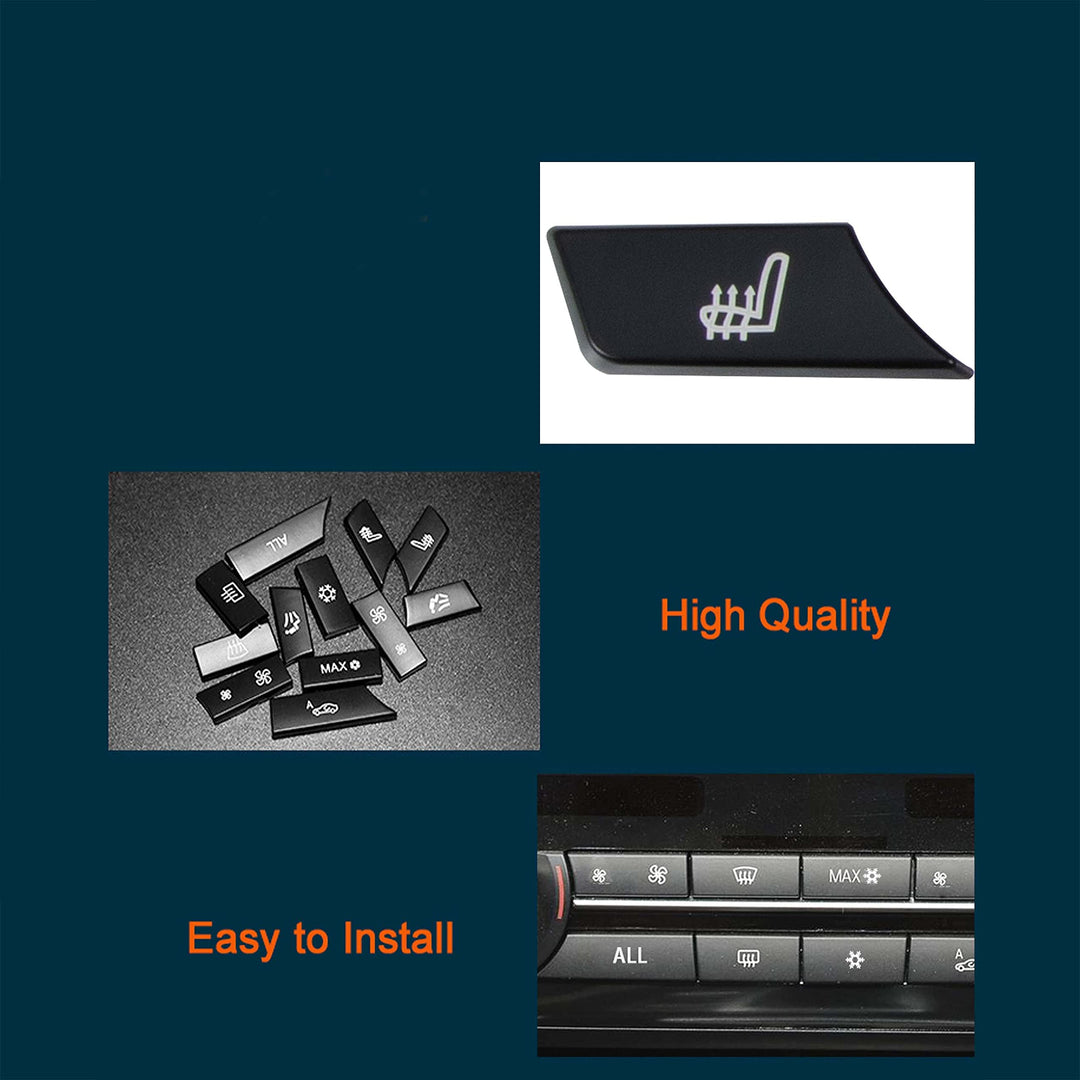 Air Conditioning Button Covers 12PCS, A/C Heater Key Caps Switch Cover Replacement Repair Kit for 5 6 7 F10 F01 F12 61319313923