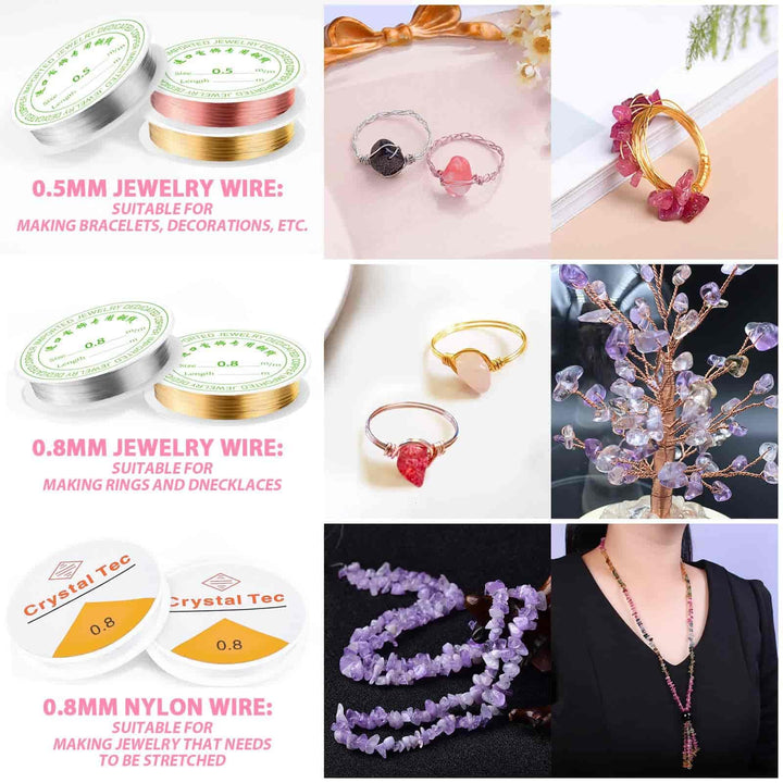 Ring Making Kit with Crystal Beads, 28 Colors Crystal Jewelry Making Kit with Crystals, Jewelry Wire, Pliers and Earring Making Supplies for Jewelry Making