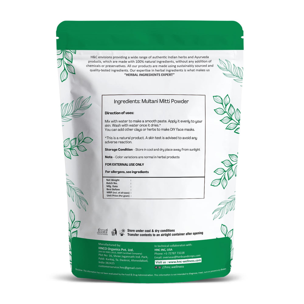 100% Pure Organically Processed Fuller's Earth Clay (Multani Mitti) Bentonite Clay- 1/2 LB - 227 gms - 8 oz