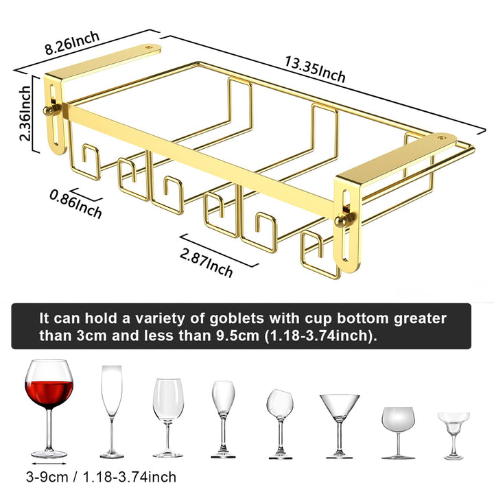 Under Cabinet Wine Glass Rack Gold, Wine Glass Holder Under Shelf, Wine Glass Racks Under Cabinet Wine Glass Hanger, Under Shelf Wine Glasses Holder Under Cabinet, Stemware Rack Under Cabinet