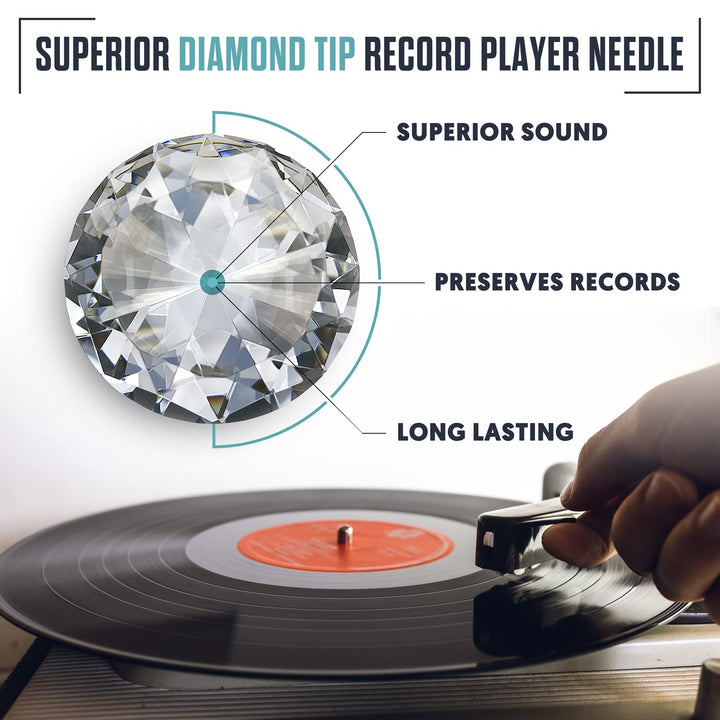 3-Pack - Record Player Needle w/Diamond Tip - Treat Your Ears to Superior Sound Quality - Protect Your Timeless Records - 1000 Hour Life Span Saves You Money - Check Compatibility Before Purchasing