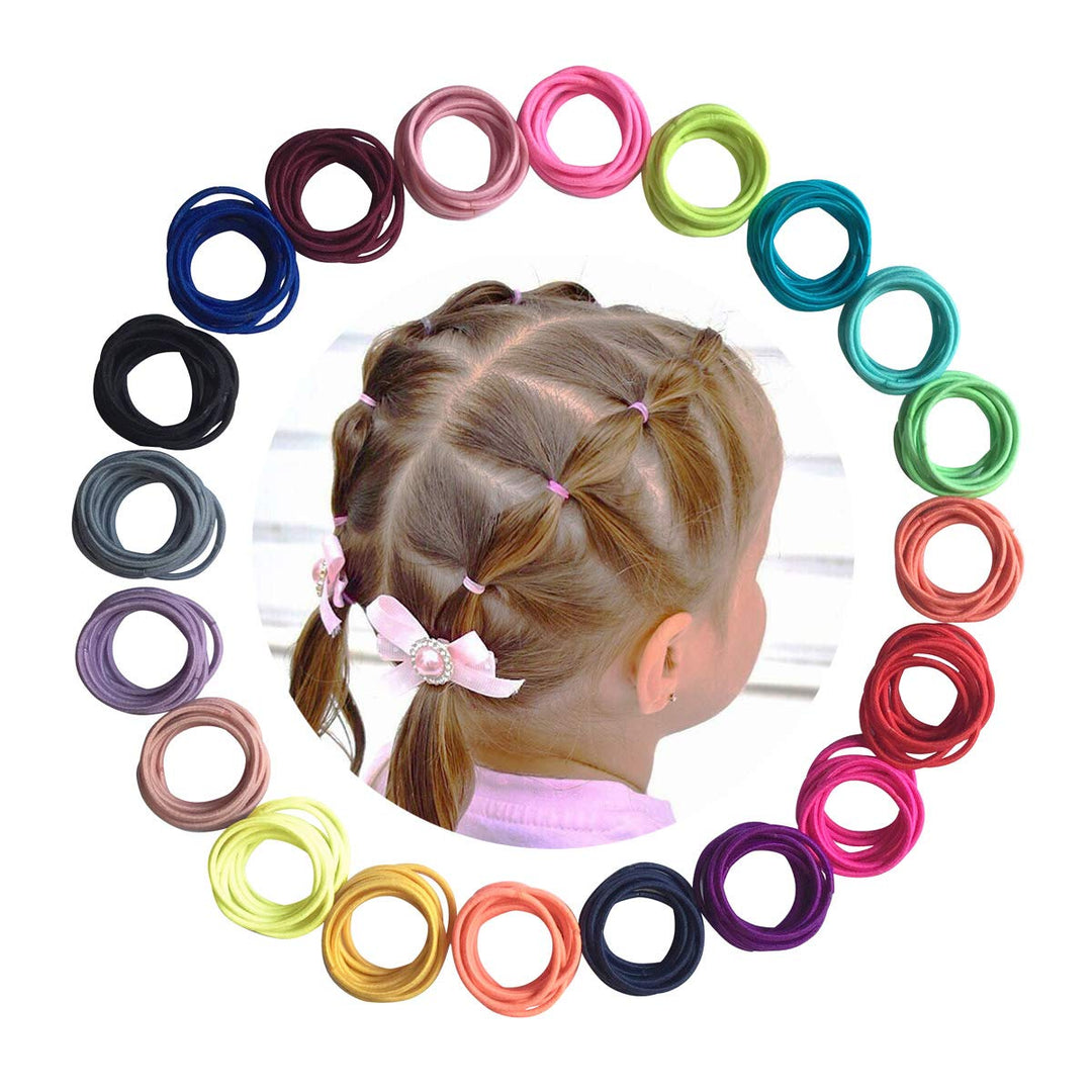 Baby Hair Ties for Girls - 200Pcs Small 1 Elastic Toddler Hair Ties Ponytail Holders Hair Ties for Baby Girls Infants Kids Hair Accessories (Color A)