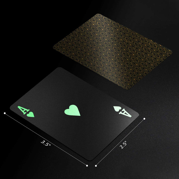 2 Decks Plastic Playing Cards, Premium Plastic Waterproof Black Playing Poker Cards Professional Luxury Deck of Cards for Adults