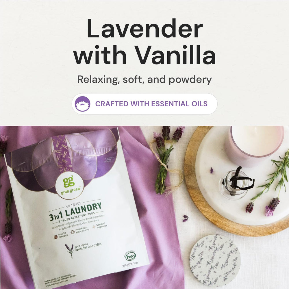 Natural 3-in-1 Laundry Detergent Pods, Lavender with Vanilla, 60 Loads