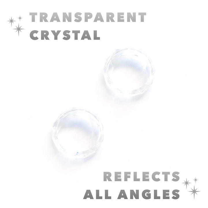 BelugaDesign Clear Crystal Thumb Grips | Compatible with Nintendo Switch Standard Lite OLED | Glitter Transparent Button Cap Joystick Cover for Joy-Con | Pack of 2 (Clear Crystal)