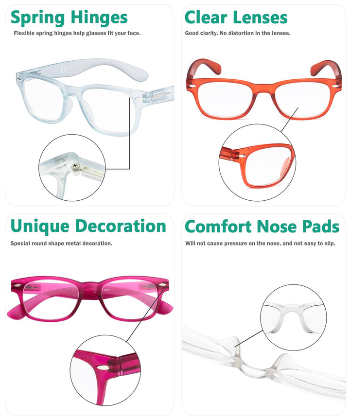 Eyekepper Ladies Reading Glasses - 5 Pack Retro Readers
