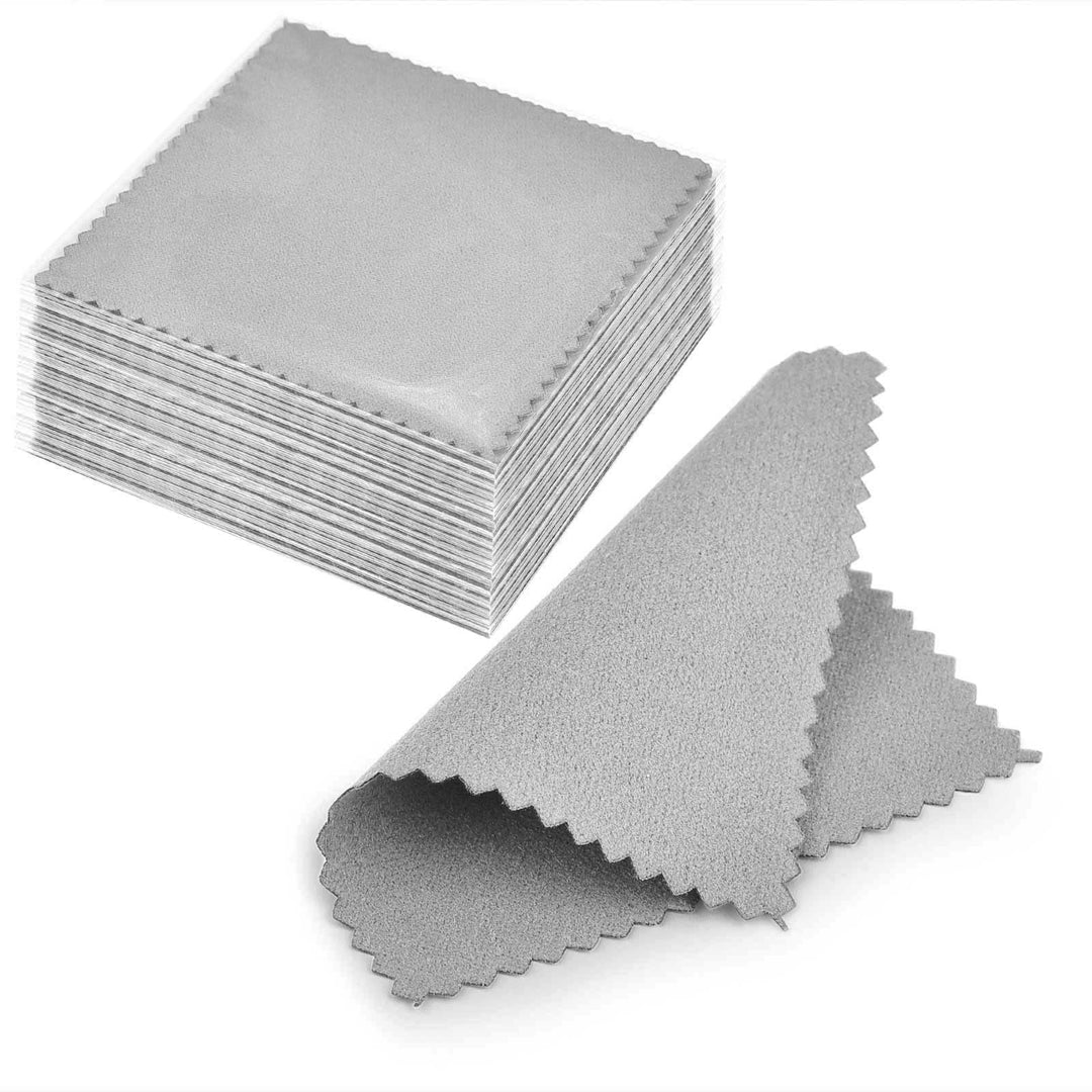 50pcs Jewelry Cleaning Cloth Gray Polishing Cloth for Sterling Silver Gold Platinum Small Polish Cloth 8x8cm