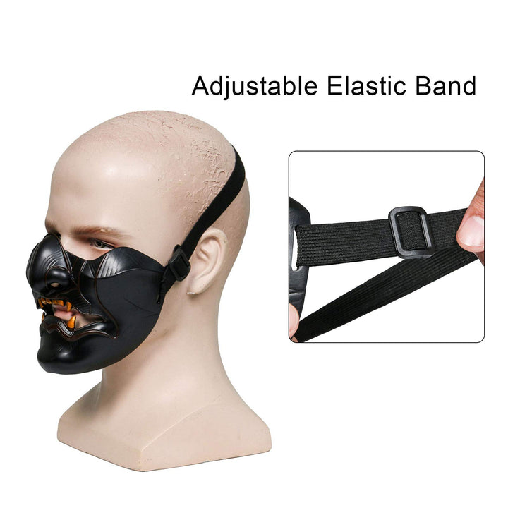 Ghost of Tsushima Mask Jin Sakai Half Face Mask Cosplay Helmet Halloween Resin Mask Props Gifts Party Costume Accessory (Resin)