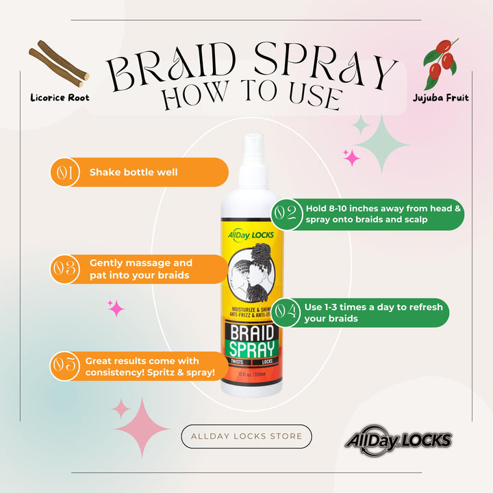 All Day Locks Braid Spray (12 Fl Oz)