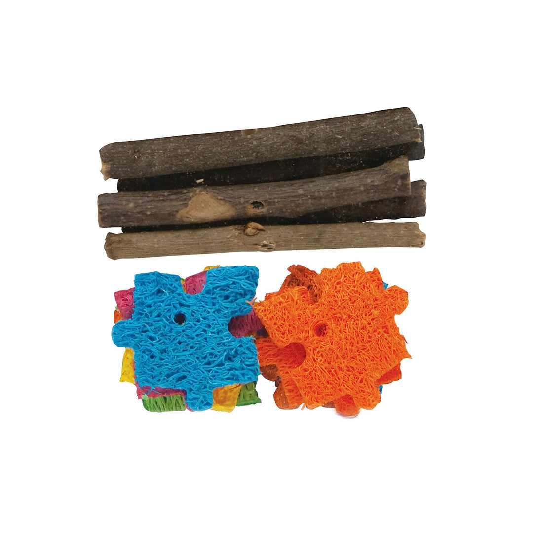 Kaytee Combo Chew Apple Wood & Puzzle