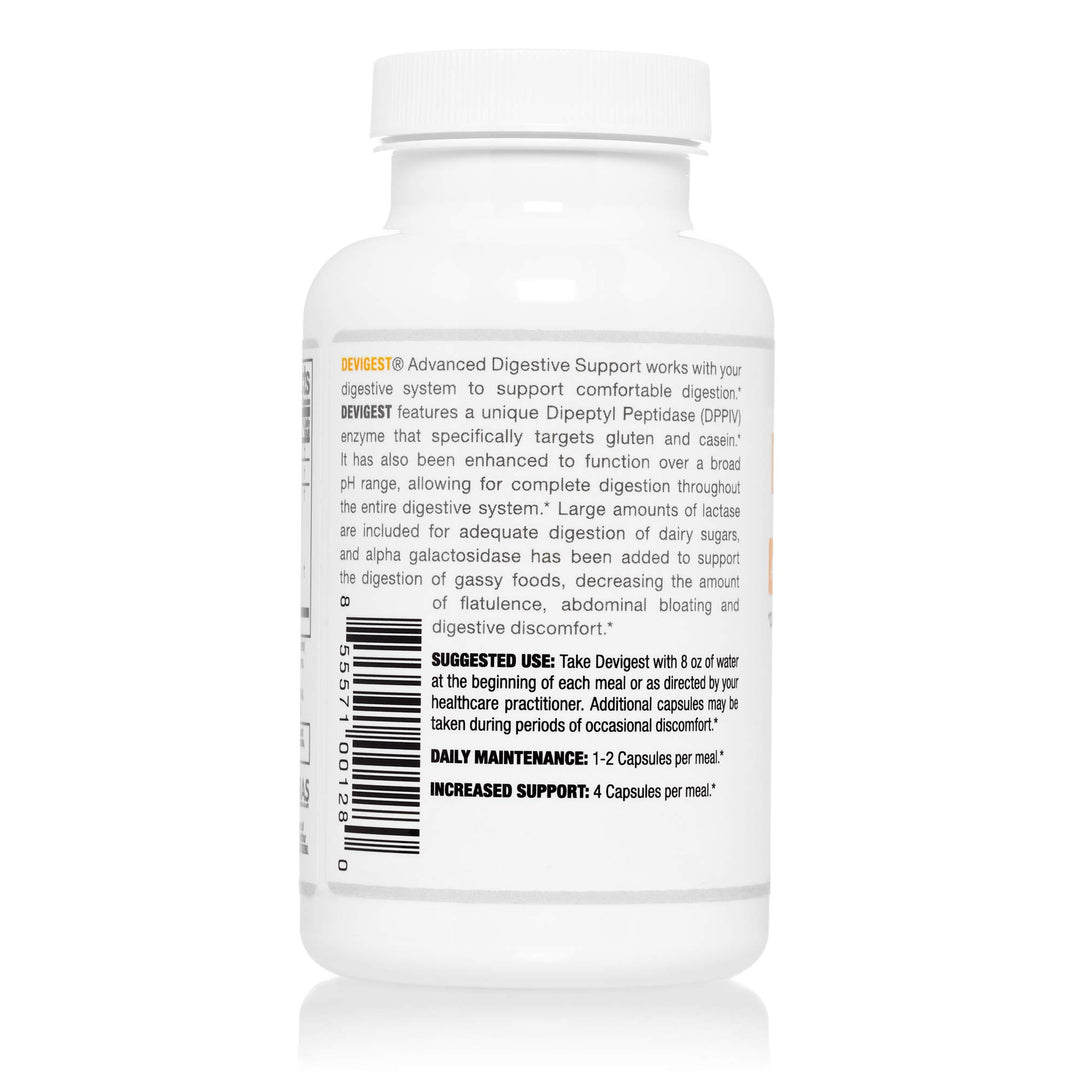 - Devigest ADS, Advanced Digestive Support, Relief for Lactose Intolerance and Casein Sensitivities, Vegan, Non-GMO, 180 Capsules