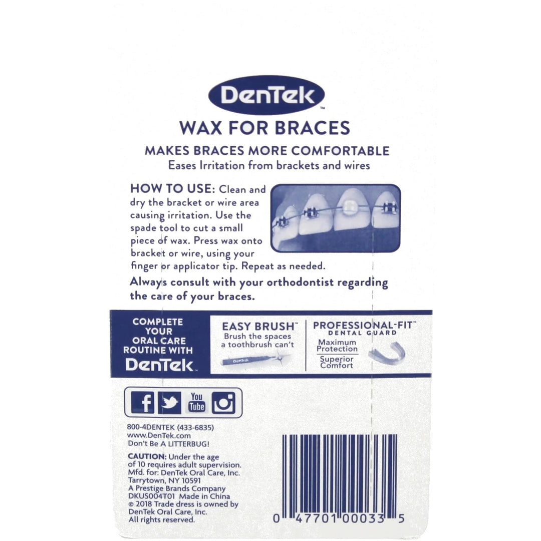 Dentek Wax For Braces Fresh Mint Twin Pack (3 Pack)