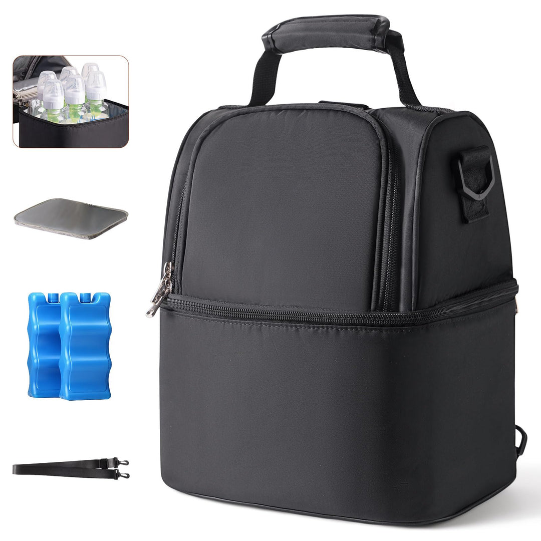 NCVI Breastmilk Cooler Bag with 2 Ice Pack, Breast Pump
