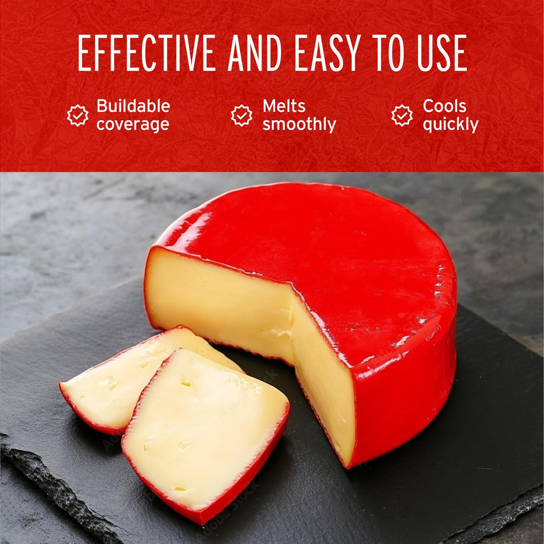 Blended Waxes, Inc. Cheesemaking Cheese Wax Block, Fully Refined Premium Wax For Cheese Making - Food Grade Wax, Can Be Used For A Variety Of Different Cheese Types, Red, 1 Block