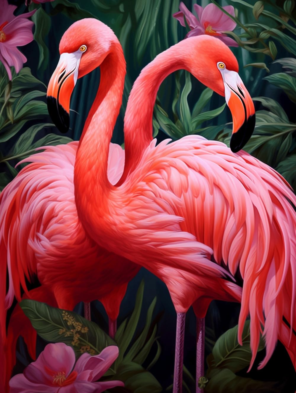 pigpigboss Flamingo Diamond Painting Kits 5D Full Round