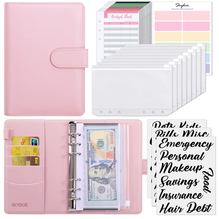 Budget Binder, Money Saving Binder with Zipper Envelopes, Cash Envelopes and Expense Budget Sheets for Budgeting