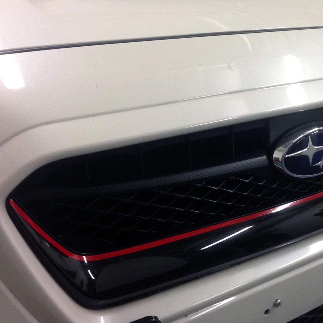 Xotic Tech Front Grille Pinstripe Pre-Cut Styling Front Hood Panel Edge Molding Trim Vinyl Sticker Decal Compatible with Subaru WRX STI 2015-2017 (Glossy Red)