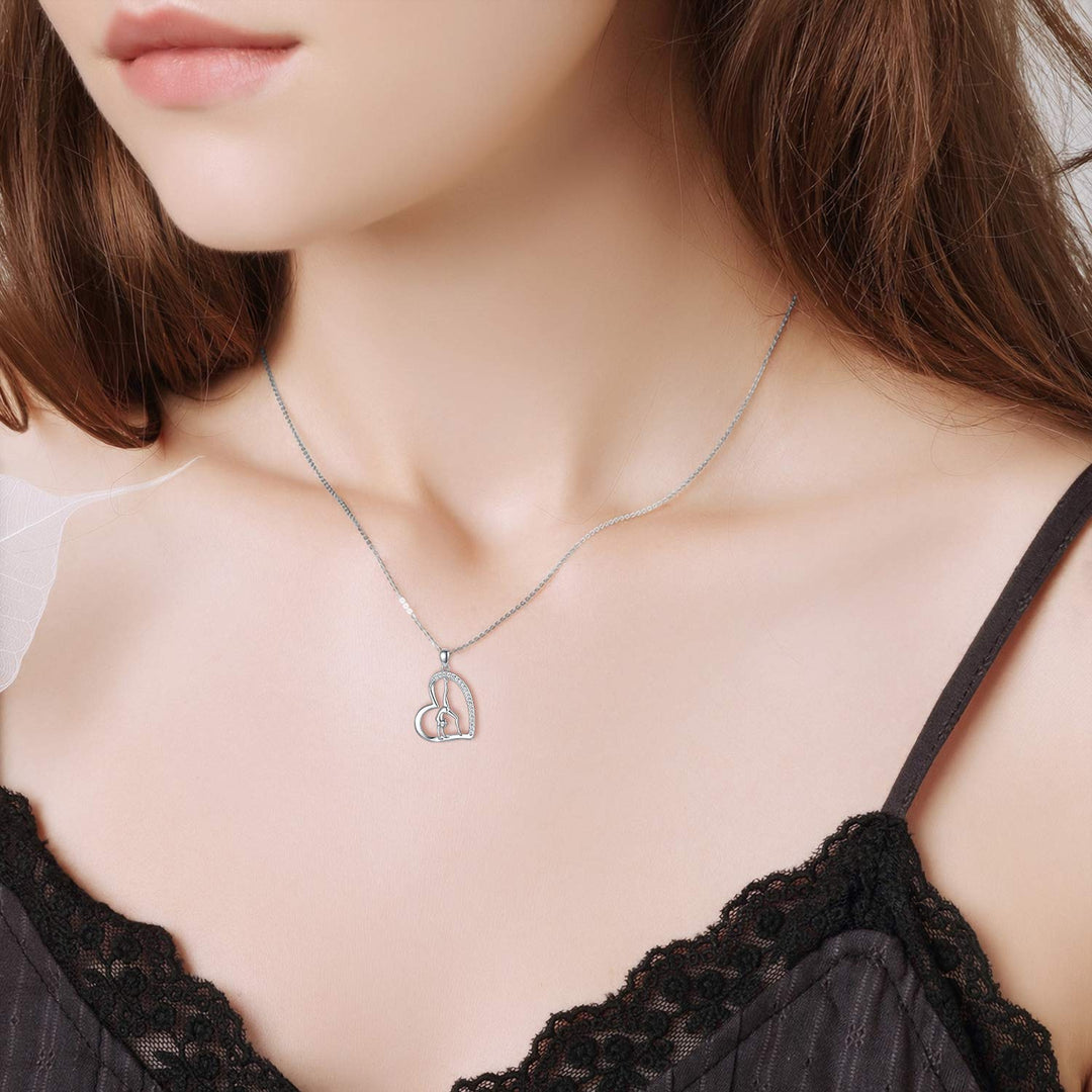 Gymnastics Necklace 925 Sterling Silver Flipping Gymnast Team Gymnastics Fashion Jewelry Pendant Necklace Ballerina Gymnastics for Women Gifts silver
